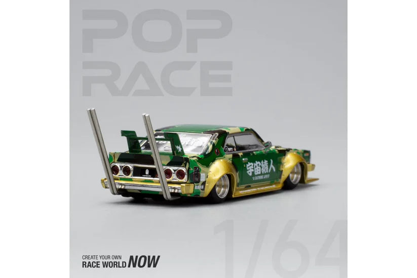 Pop Race x BAPE 1/64 Nissan Skyline (C210) Bosozoku Style Bathing Ape Camo - 30th Anniversary