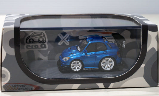 YM Model 1/64 Subaru Impreza WRX Sti Q-Car Metallic Blue Resin Model